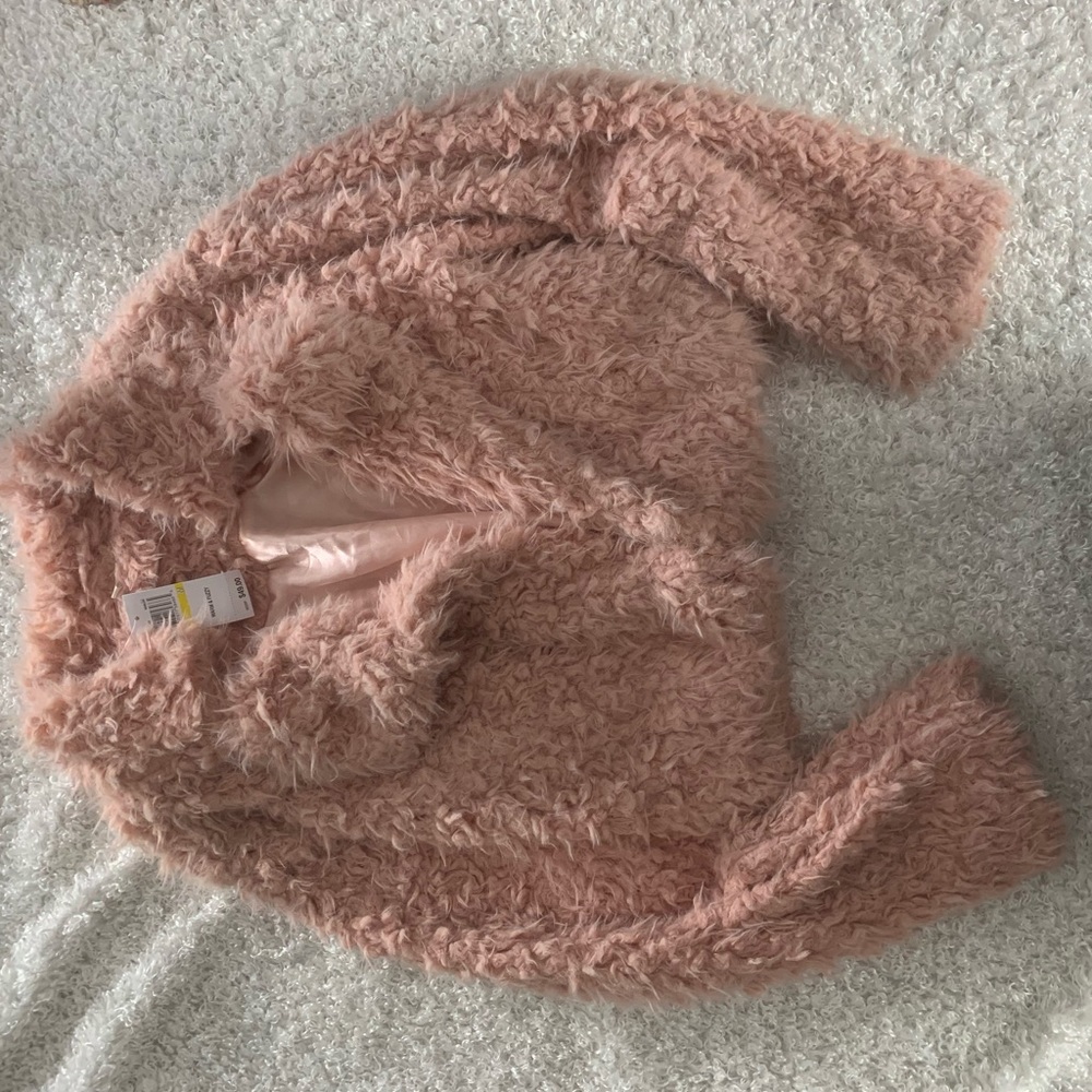 Self Love Blush Fuzzy Crop Sweater NWT M
